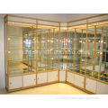 Lockable Glass Display Cabinets, Showroom Modern Glass Display Shelf with LED Light
